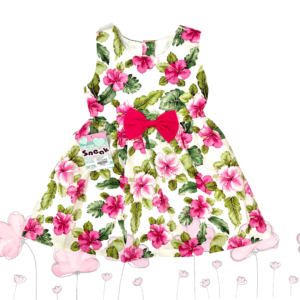 Vestido moda niña flower lazo T2-8